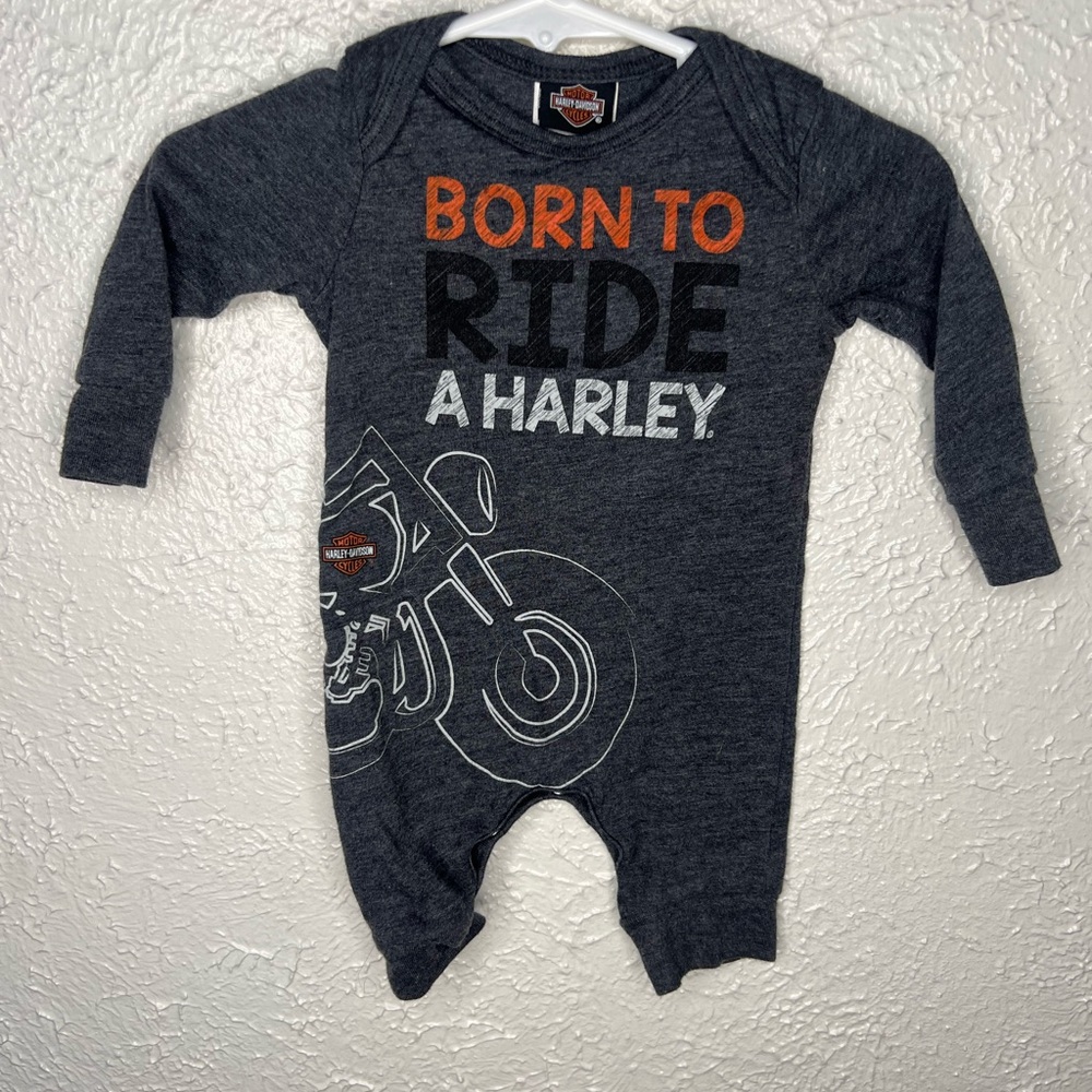 Harley-Davidson Dark Gray One Piece with Orange and White Accents